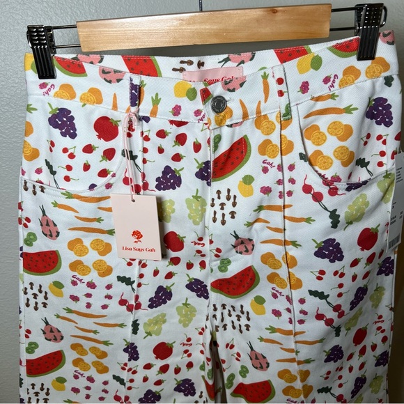 SOLD Lisa says gah farmers market pants jeans fruit print robyn - Picture 4 of 11